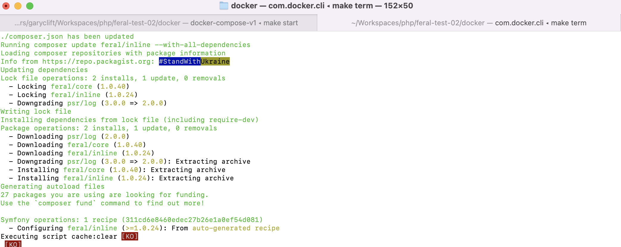 Runner tab and term tab